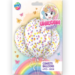 Baloane 3D confetti Unicorn 30 cm Grafix