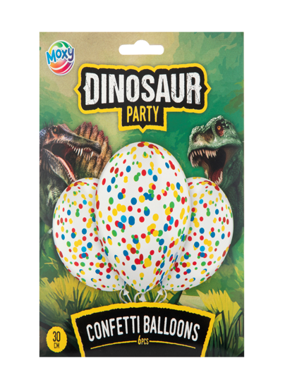 Baloane cu confetti Dino 30 cm, set 6 buc, Grafix Baloane cu confetti Dino 30 cm, set 6 buc, Grafix