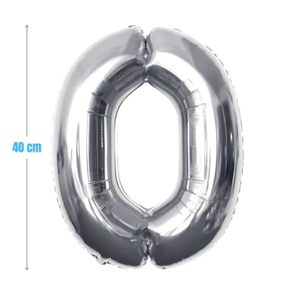 Balon aniversar PartyGo cifra 0 argintiu 40 cm FB0001 Balon aniversar PartyGo cifra 0 argintiu 40 cm FB0001