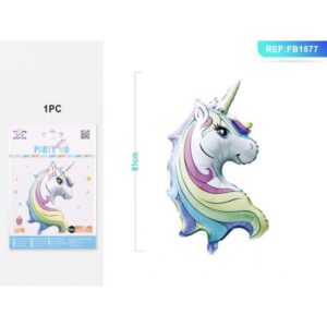 Balon din folie PartyGo Unicorn, 81 cm, mix colorat, FB1577