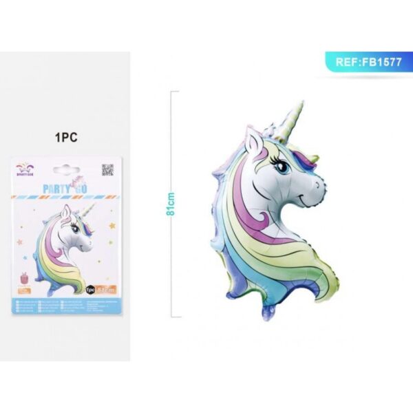Balon din folie PartyGo Unicorn, 81 cm, mix colorat, FB1577 Balon din folie PartyGo Unicorn, 81 cm, mix colorat, FB1577