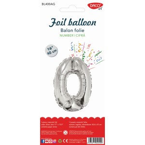 Balon folie cifră 0 auriu DACO BL400AU