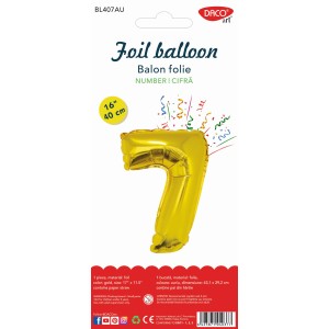 Balon folie cifră 7 auriu 40 cm DACO BL407AU Balon folie cifră 7 auriu DACO BL407AU