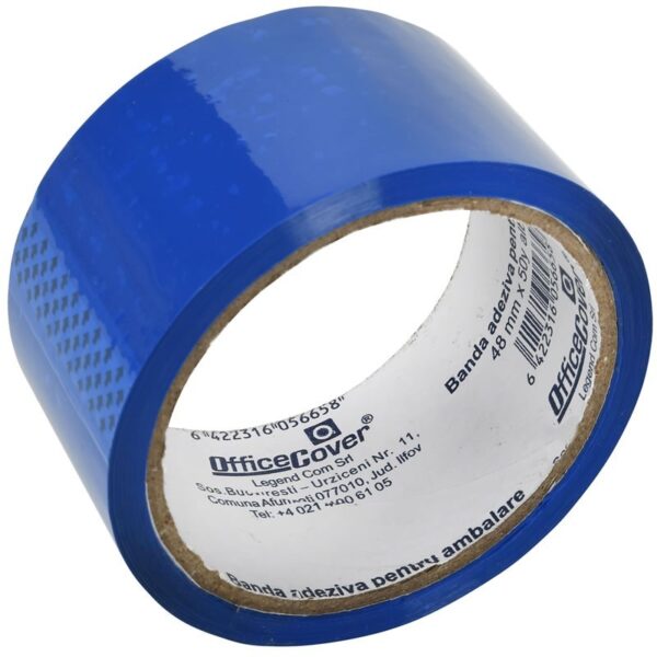 Bandă adezivă Office-Cover pentru ambalare 48 mm x 50 yard albastru
