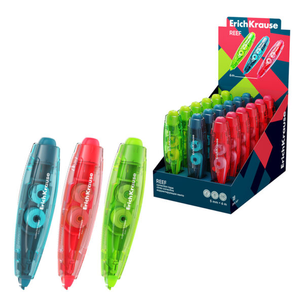 Bandă corectoare ErichKrause Spin Reef, sistem retractabil, 5 mm x 6 m Bandă corectoare ErichKrause Spin Reef, sistem retractabil, 5 mm x 6 m