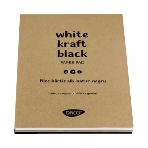 Bloc A4 alb-natur-negru DACO BD403