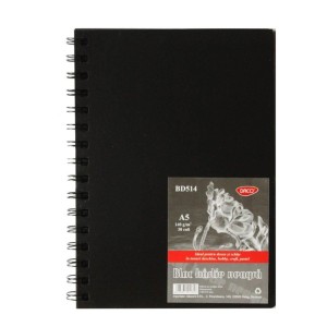 Bloc A5 cu hârtie neagră 140 g/mp, 30 file, DACO BD514
