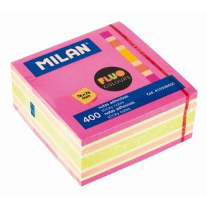Bloc notes adeziv cub 76x76 fluo MILAN 415508400