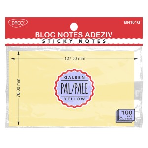 Bloc notes adeziv DACO BN101G 127 x 76 mm galben pal Bloc notes adeziv DACO BN101G 127 x 76 mm galben pal
