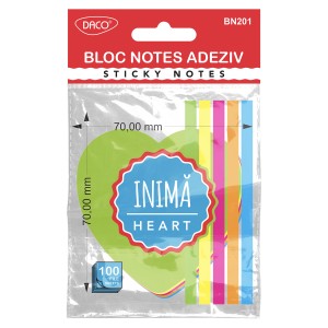 Bloc notes adeziv inimă DACO BN201