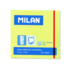 Bloc notes adeziv MILAN 76 x 76 mm galben pal 85401