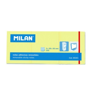 Bloc notes adeziv MILAN 85301 galben pal Bloc notes adeziv MILAN 85301, 38 x 50 mm, galben pal