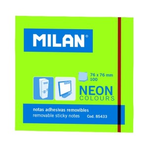 Bloc notes adeziv MILAN 76 x 76 mm verde neon 85433