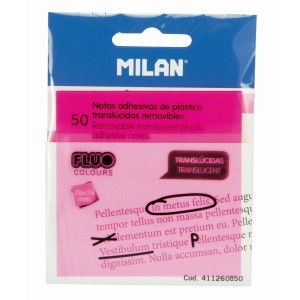Bloc notes adeziv plastic 76x76 roz MILAN 411260850