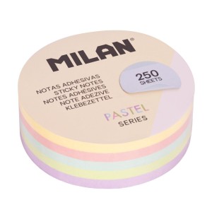 Bloc notes adeziv rotund 67 mm asortat pastel MILAN 41671P250