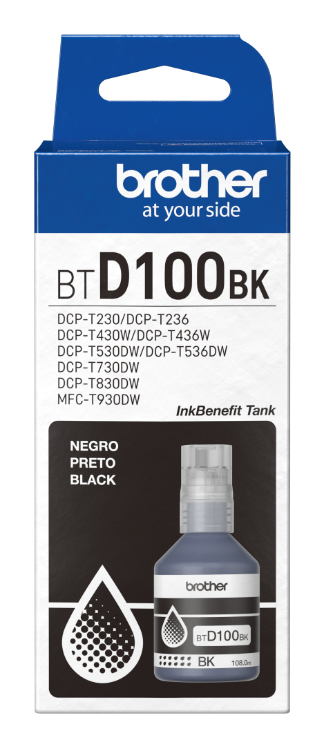 Cartus Cerneala Original Brother Black, BTD100BK, pentru DCP-T430W|DCP-T530DW|DCP-T730DW|MFC-T930DW|7.5K, incl.TV 0 RON, "BTD100BK"