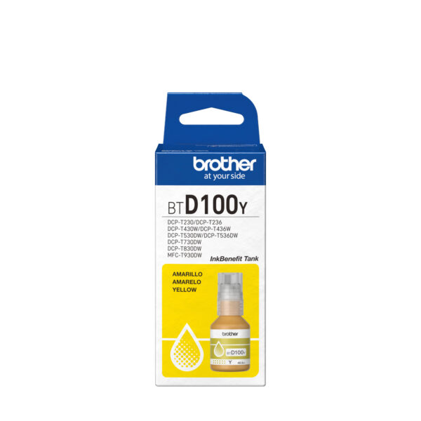 Cartus Cerneala Original Brother Yellow, BTD100Y, pentru DCP-T430W|DCP-T530DW|DCP-T730DW|MFC-T930DW|5K, incl.TV 0 RON, "BTD100Y" Cartus Cerneala Original Brother Yellow, BTD100Y, pentru DCP-T430W|DCP-T530DW|DCP-T730DW|MFC-T930DW|5K, incl.TV 0 RON, "BTD100Y"