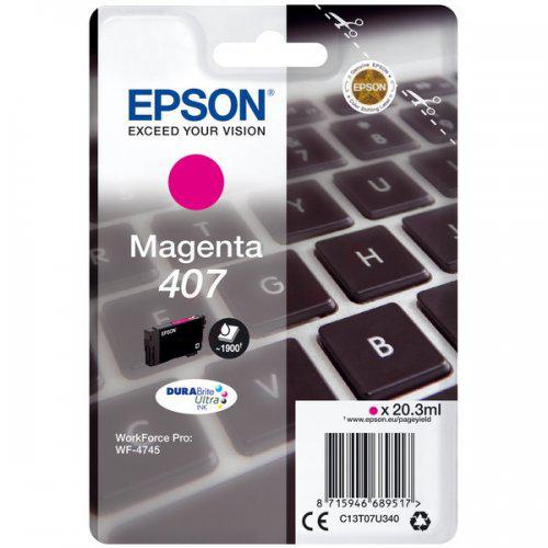 Cartus Cerneala Original Epson Magenta, nr.407, pentru WF-4745 Series , 20,3ml, , "C13T07U340"(RAPO) Cartus Cerneala Original Epson Magenta, nr.407, pentru WF-4745 Series , 20,3ml, , "C13T07U340"(RAPO)