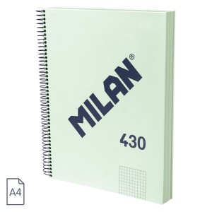 Caiet A4 120 file AR cu spiră MILAN verde 57143E120GR