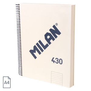 Caiet A4 120 file DR cu spirală MILAN bej 57142E120BG