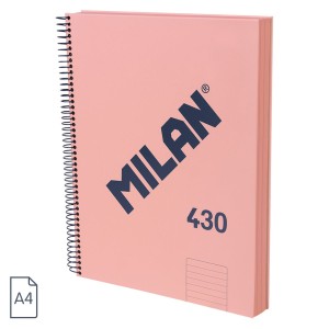 Caiet A4 cu 120 file și spirală MILAN roz 57142E120P