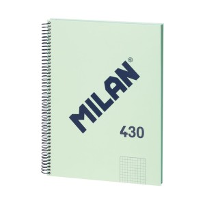 Caiet A4 cu 80 file și spirală MILAN verde 430 57143E80GR