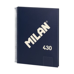 Caiet A4 80 file AR cu spirală MILAN albastru 57143E80B
