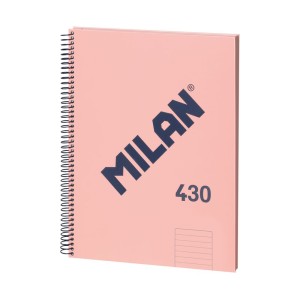 Caiet A4 80 file cu spirală MILAN roz 430 57142E80P