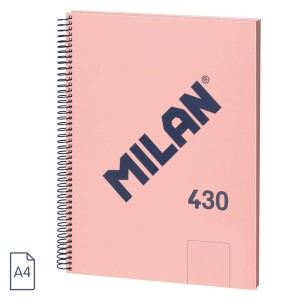 Caiet A4 80 file velin cu spirală MILAN roz 57141E80P
