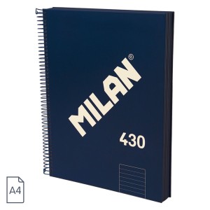 Caiet A4 120 file cu spirală MILAN albastru 57142E120B