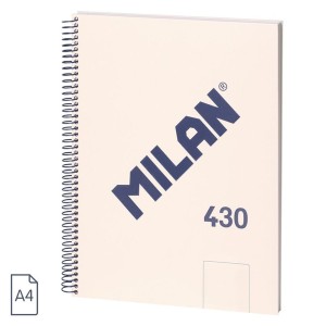 Caiet A4 cu spirală, 80 file velin, MILAN bej 57141E80BG