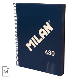 Caiet A4 120 file AR cu spirală MILAN albastru 57143E120B