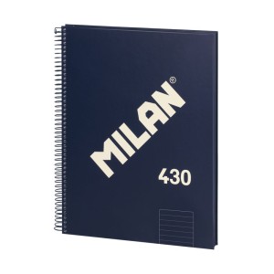 Caiet A4 80 file dictando cu spirală MILAN albastru 57142E80B