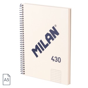 Caiet A5 cu spirală, 80 file, MILAN bej 57153E80SNCBG