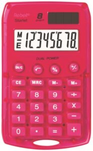 Calculator de buzunar Rebell Starlet roz cu afișaj LCD de 8 cifre