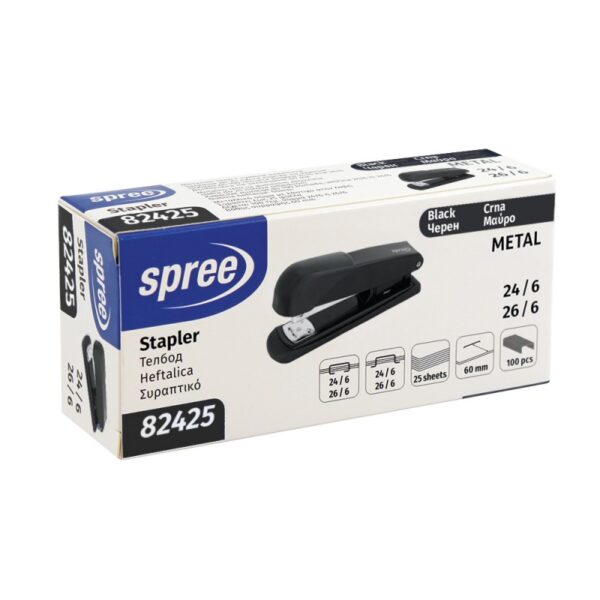 Capsator Spree metalic 24/6 negru