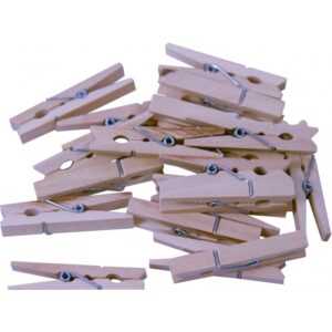 Cârlige decorative din lemn natur Colorarte, 4,5 cm, set 20 bucăți