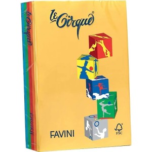 Carton color A4 160 g/mp asortat, 5 culori intense FAVINI A74X314