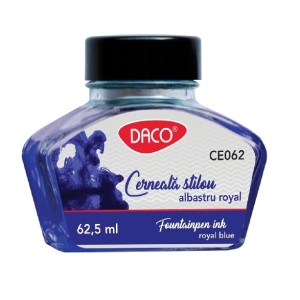 Cerneală pentru stilou DACO 62,5 ml CE062, albastru royal Cerneală DACO 62,5 ml CE062 pentru stilou, albastru royal
