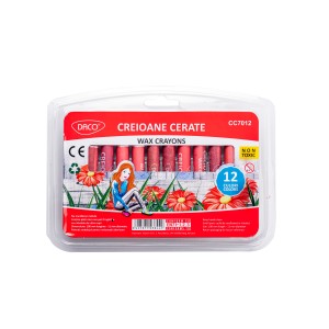 Creioane cerate DACO CC7012, set 12 culori