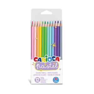 Creioane colorate 12 culori pastel CARIOCA 43034
