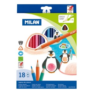 Creioane colorate 18 triunghiulare MILAN 0722318