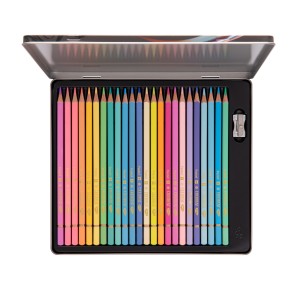 Creioane colorate pastel DACO CC324P, 24 culori, cutie metalică