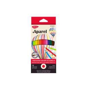 Creioane colorate acuarelă DACO CC612, 12 culori