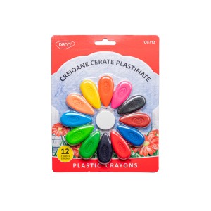 Creioane cerate plastifiate DACO CC713, set 12 culori