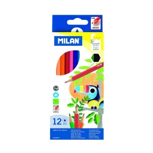 Creioane colorate MILAN hexagonale 12 culori 80012