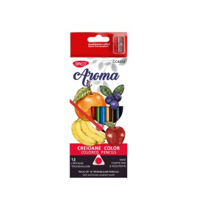 Creioane colorate parfumate Aroma DACO CC4012, set 12 bucăți