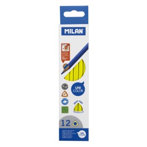 Creion colorat Unicolor set 12 MILAN galben 0722312012
