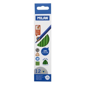 Creioane colorate Unicolor set 12 verzi MILAN 0722316112