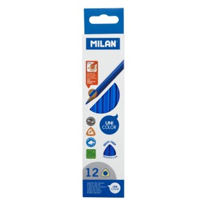 Creion color Unicolor set 12 MILAN albastru 0722314912